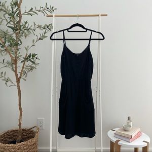 Babaton Silk Black Dress XXS Aritzia